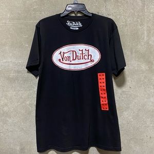 VON DUTCH Black Classic Wordmark Tee! Vintage NEW!